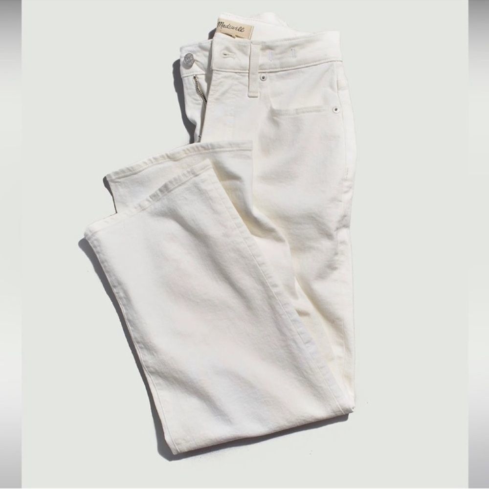 Madewell NWT Petite Perfect Vintage Wide Leg Crop Jeans Size 32P High Rise White - Picture 5 of 11